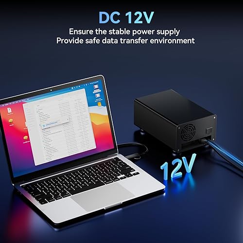 Miniatura 9 de Caja de disco duro de aluminio de doble bahía con ventilador de refrigeración para 2.5"3.5" SATA HDDSSD con USB AC 3.0, soporte intercambiable en