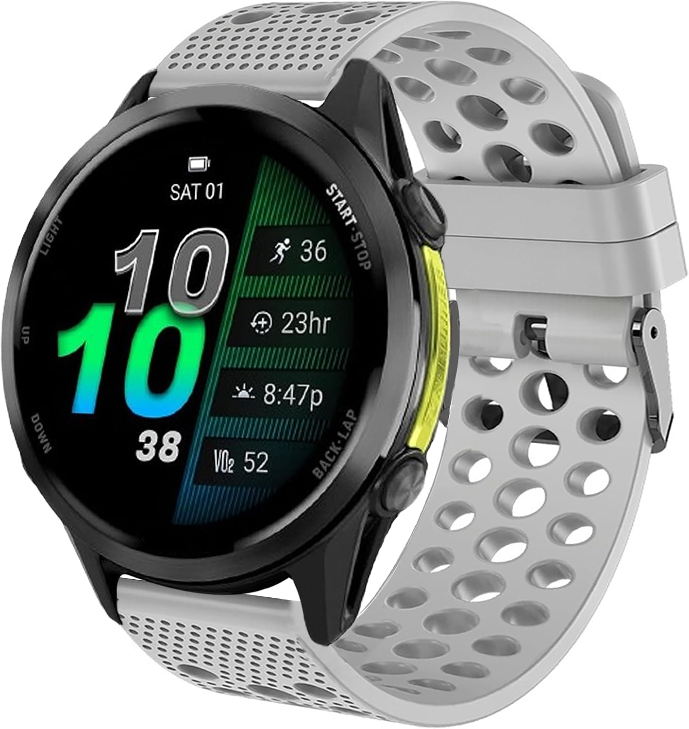 Compatible with Garmin Forerunner 970 bands, Quick Release Silicone Replacement Wristbands Sport Strap with Metal Buckle Compatible with Garmin Forerunner 970