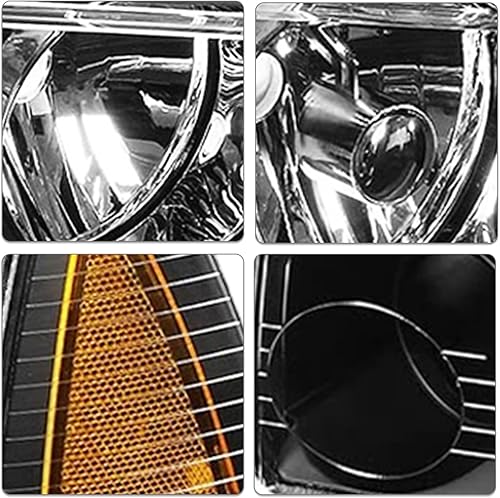 Miniatura 5 de SOCKIR Juego de 4 faros delanteros compatibles con Dodge Charger 2006-2010 con luz Singal de esquina, repuesto de faro halógeno OE para el lado del