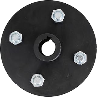 AlveyTech Heavy-Duty Rear Wheel Hub with 1" Bore and 1/4" Keyway for Go-Kart - GoKart Steel Hubs for Wheels, fit Axle with 1 Inch OD Keyed Shaft, Lug Hardware Kit Set of x4, Cart Replacement Parts