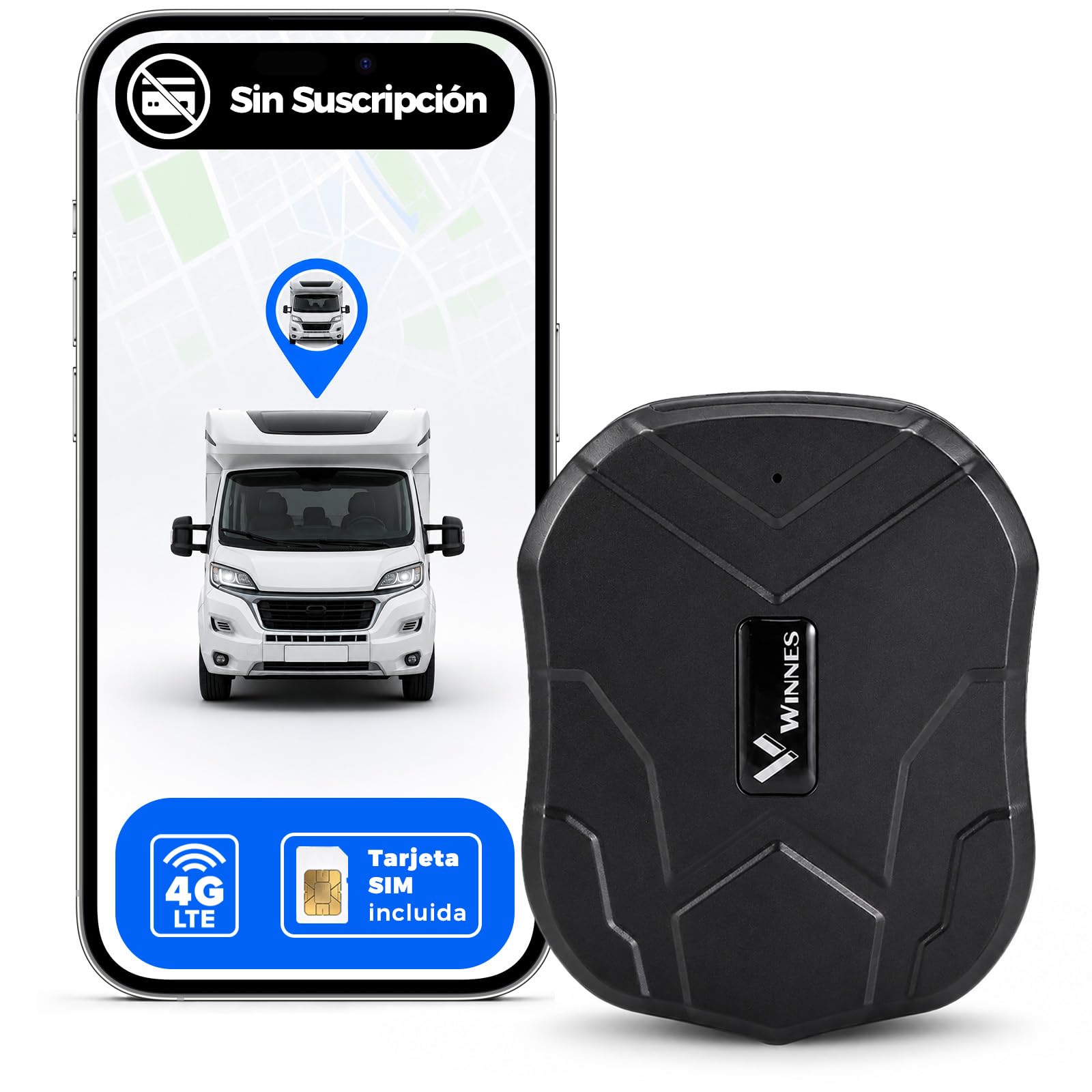 Zeerkeer Localizador GPS para Coche 5000 mAh Rastreador magnético Oculto | Alarmas Antirrobo, Sin Suscripción, Seguimiento en Tiempo Real, Geocercado, Historial de Rutas, Resistente al Agua IP65