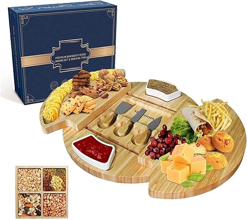 Dayer Home - Tabla de queso juego de cuchillos de queso para tablas de embutidos accesorios de tabla de quesos grandes plato único de inauguración