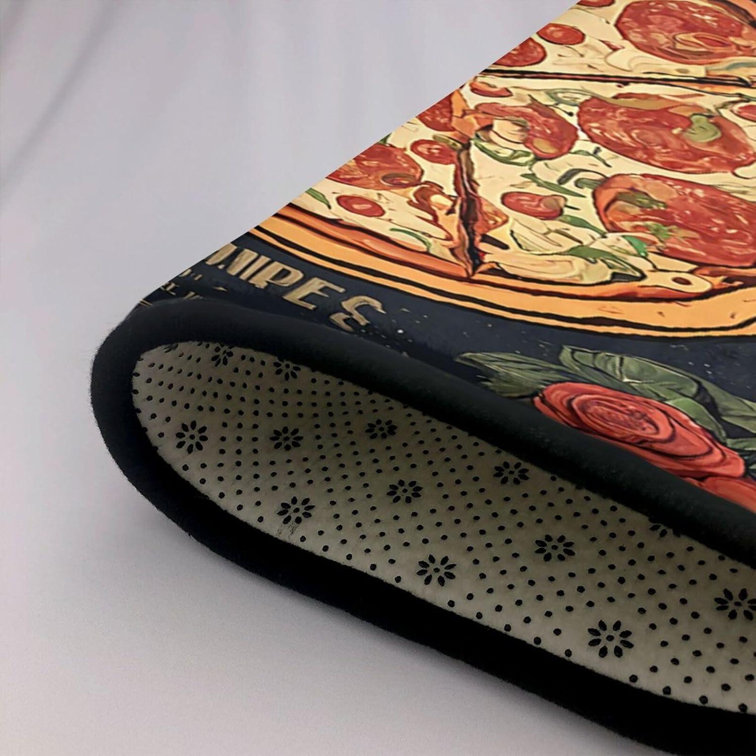 Flannel Non-Slip (Chef Pizza) Rug Pad 80×50in Soft Washable Protective for Hardwood Floors Bedroom Bathroom Living Room