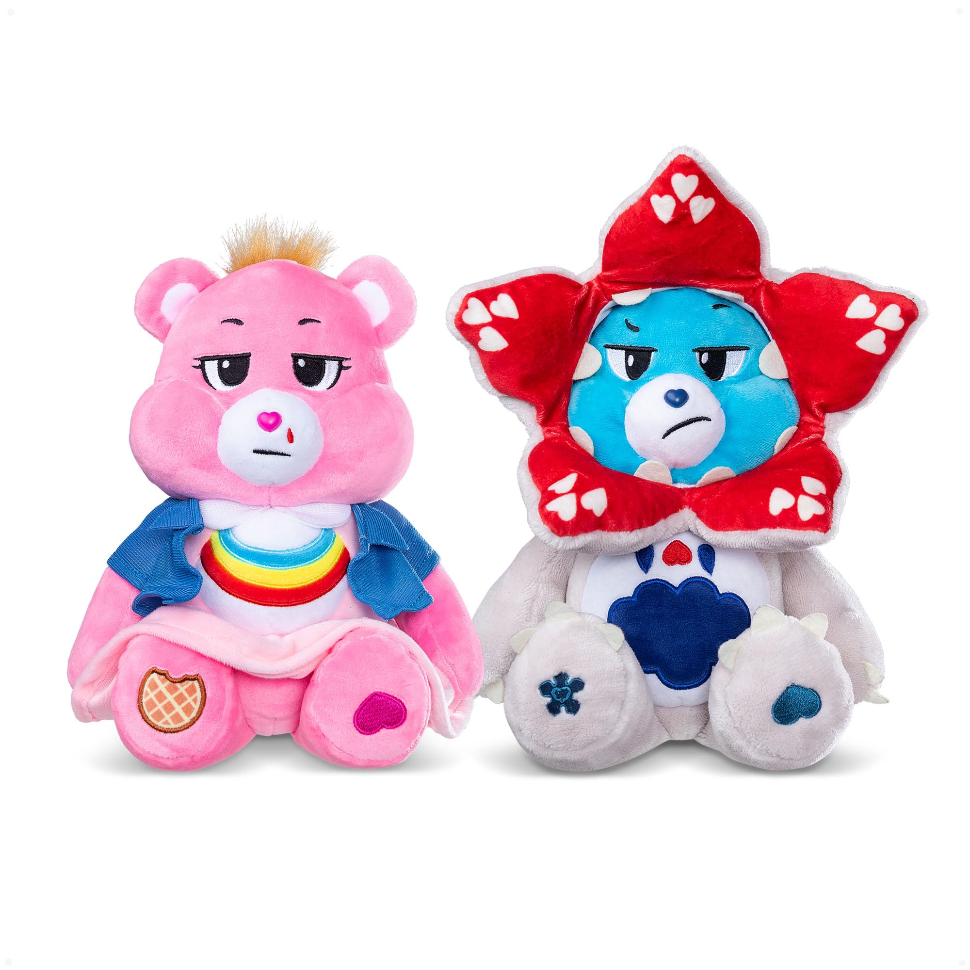 Basic Fun Care Bears x Stranger Things 2-Pack Boxset 30cm – Cheer Bear als Eleven & Grumpy Bear als Demogorgon – Limited Edition Geschenkset für Fans