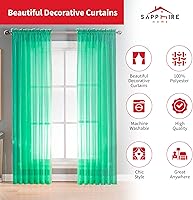 Vista 166 de Sapphire Home - Paneles de cortina (2 unidades), cortinas translúcidas de 54” x 84” (108” de ancho en total), paneles de gasa para dormitorio, sala