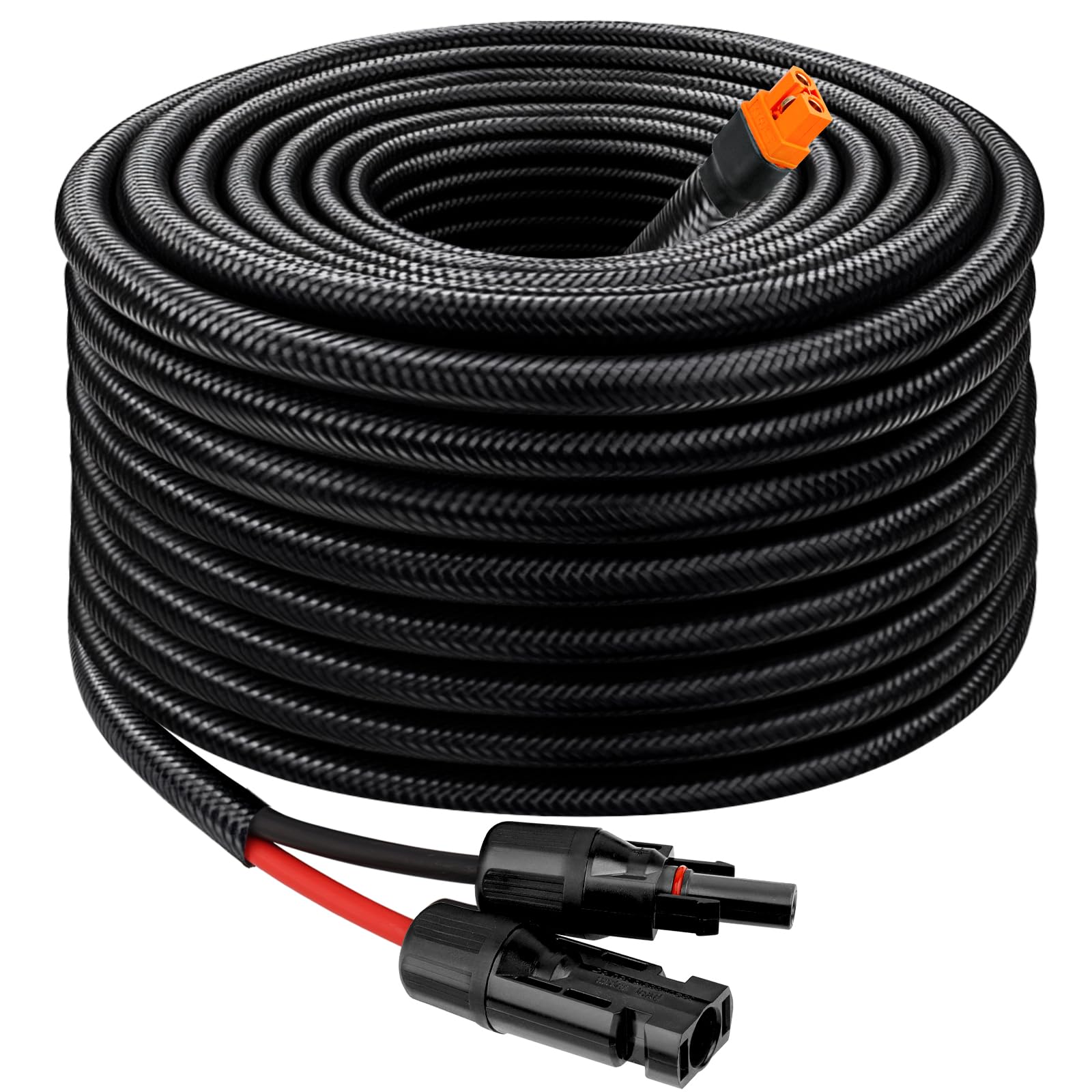 MOOKEERF Cable solar a XT60i – 10 AWG 30 pies de panel solar a XT60i conector adaptador con funda protectora ignífuga XT60i-F cable de extensión para estación de energía portátil generador solar