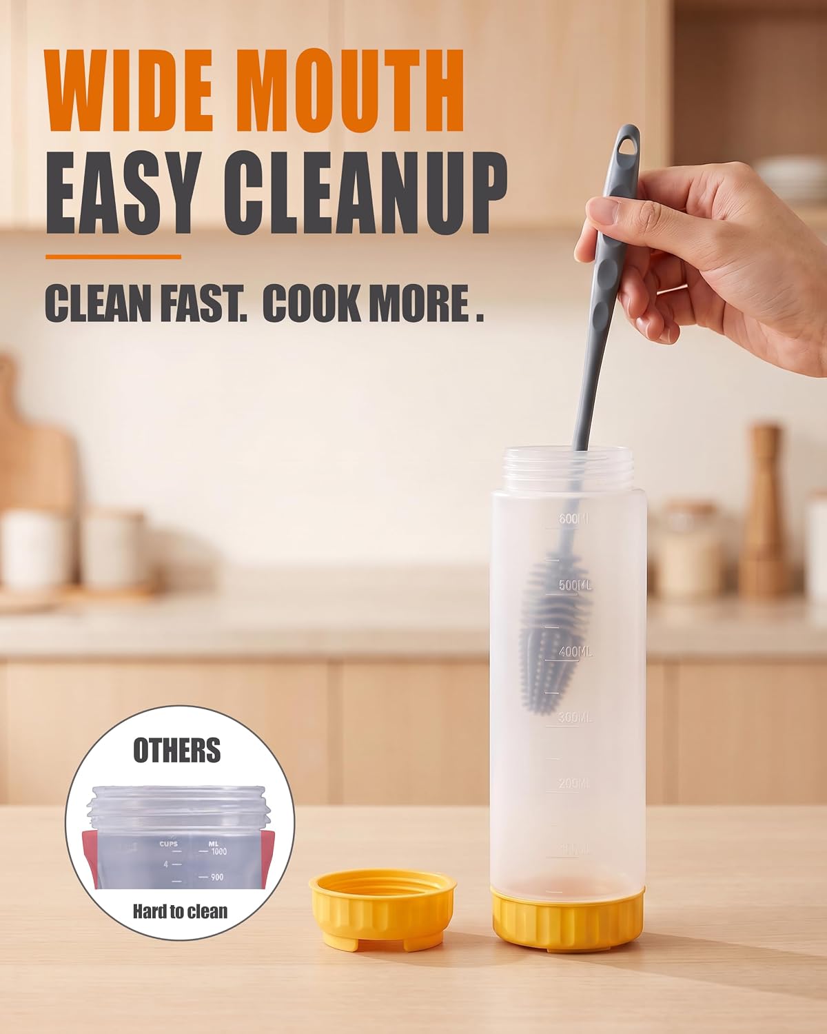 2PCS Pancake Batter Dispenser Bottles, Leakproof Cross-Slit Valve