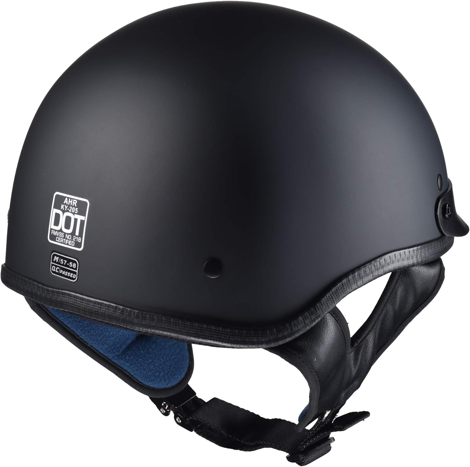 AHR RUN-C Motorcycle Half Face Helmet DOT Approved Motorbike Cruiser Chopper Matt Black S : Automotive