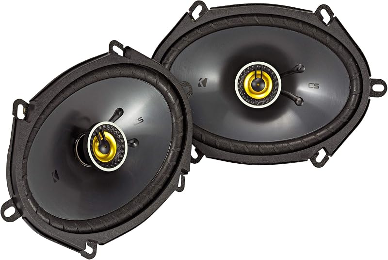 KICKER CS Series CSC68 parlante con sistema de audio para automóvil de 6 x 8 pulgadas, negro (paquete de 2) | Actualización de puerta de ajuste directo para sonido de fábrica, fácil instalación, salida clara de rango completo para camionetas y SUV