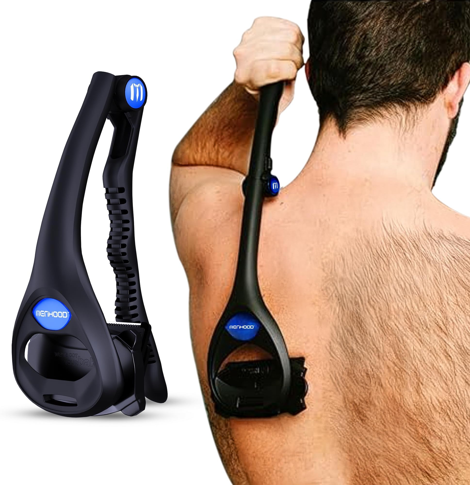 MENHOOD Back Shaver | Multi Purpose Full Body & Back Shaver For Men | Easy To Use | Foldable | Reusable Shaving Razors | Hair Removal | Wet or Dry Shaving