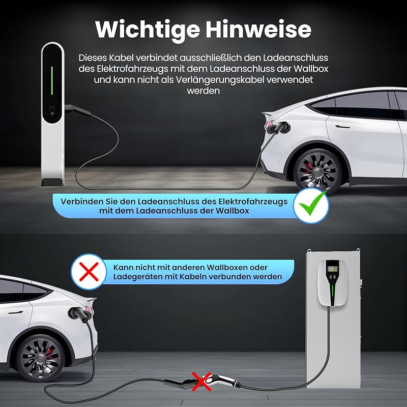 GONEO Type 2 Elektromos Autó Töltőkábel 22 kW 5m 32A Mode 3
