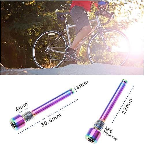 Vista 3 de Sing F LTD - 2 pernos de titanio M4 para pastillas de freno de disco de bicicleta, insertos de pasador roscado, pasador de pasador de disco