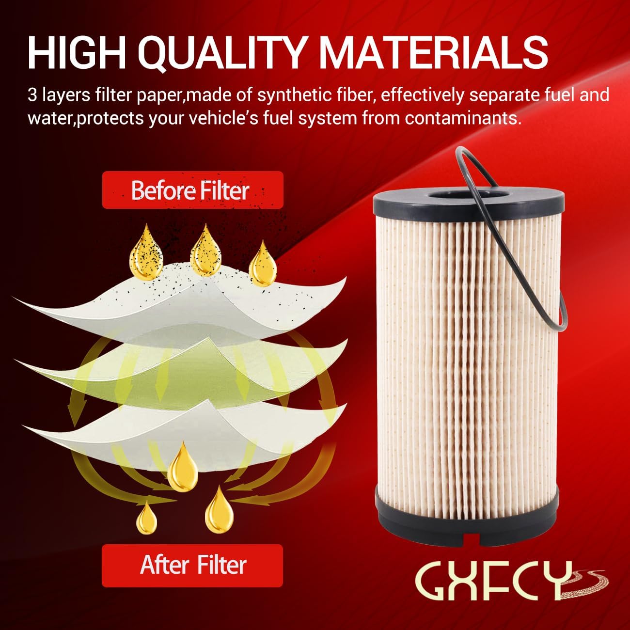 K37-1012 Fuel Filter Replace K37-1029 K37-1011 FS20172 FS20173 PF46081 Compatible with 2015-2017 Peterbilt Kenworth Trucks 367 389 587 MX11 MX13 Engines(Pack of 4)