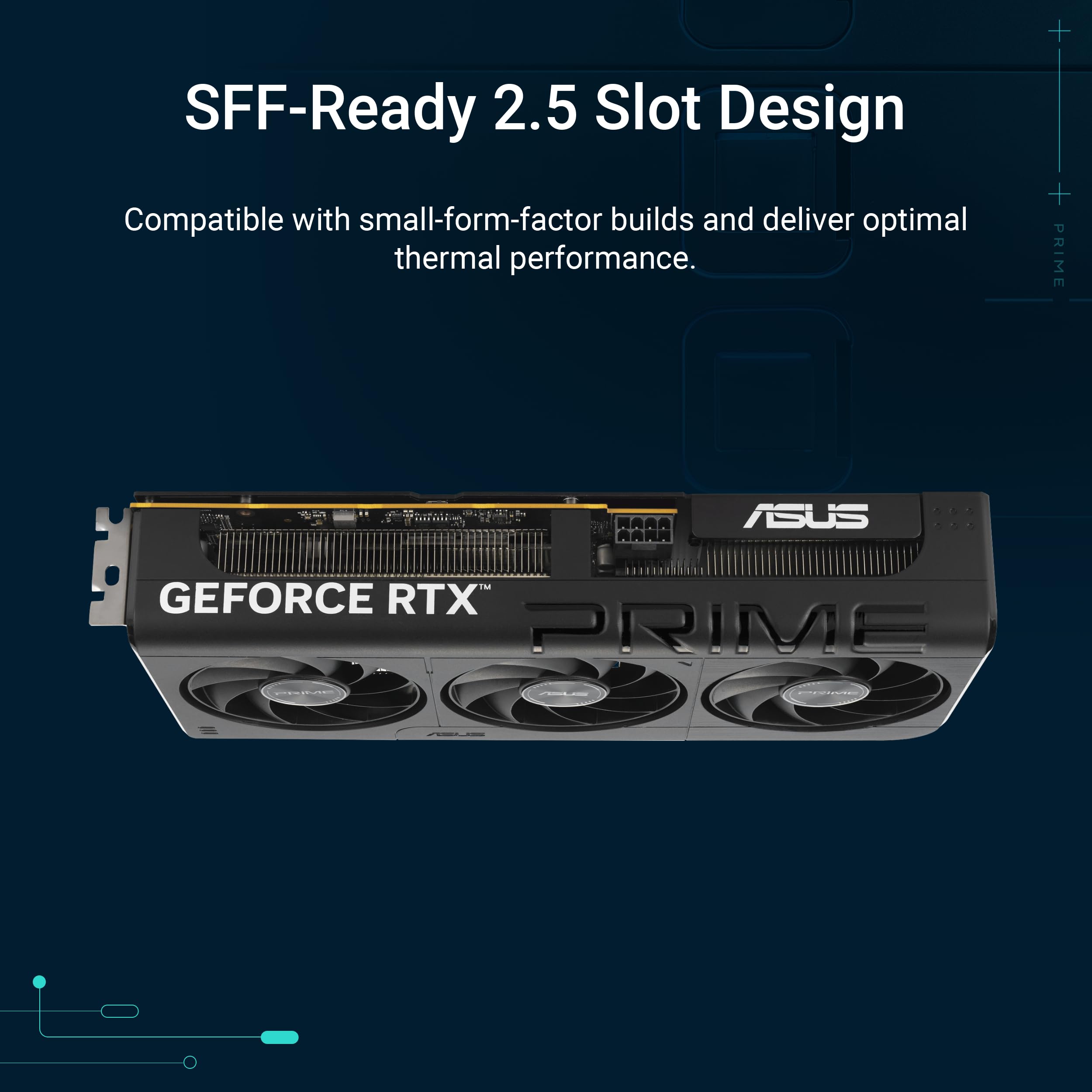 ASUS The SFF-Ready Prime GeForce RTX™ 5060 8GB GDDR7 OC Edition Graphics Card (PCIe® 5.0, 8GB GDDR7, HDMI®/DP 2.1, 2.5-Slot, Axial-tech Fans, Dual BIOS)