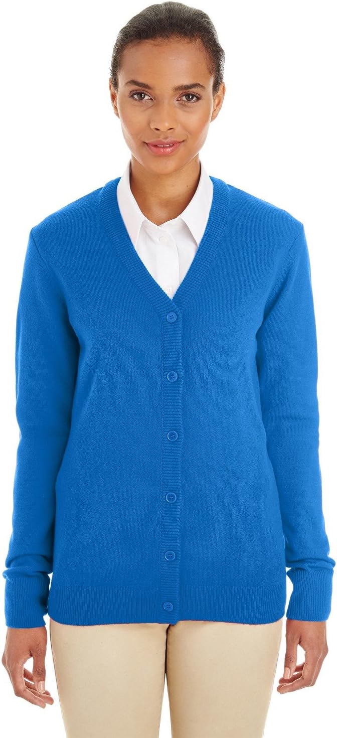 Harriton Womens Pilbloc V-Neck Button Cardigan Sweater (M425W)