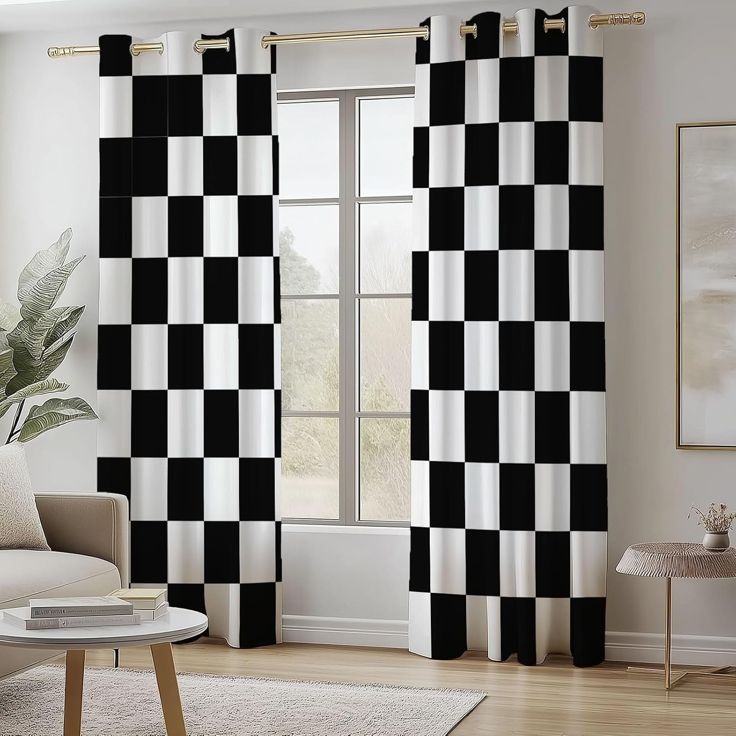 Blackout Curtains Bedroom Drawing Elephant Style Geometric Shape Pattern, Geo-Thermal Insulated Energy Efficiency Window Treatment Sets Grommet Drapes for Kids Room 52" W x 63" L (Pack of 2), Beige
