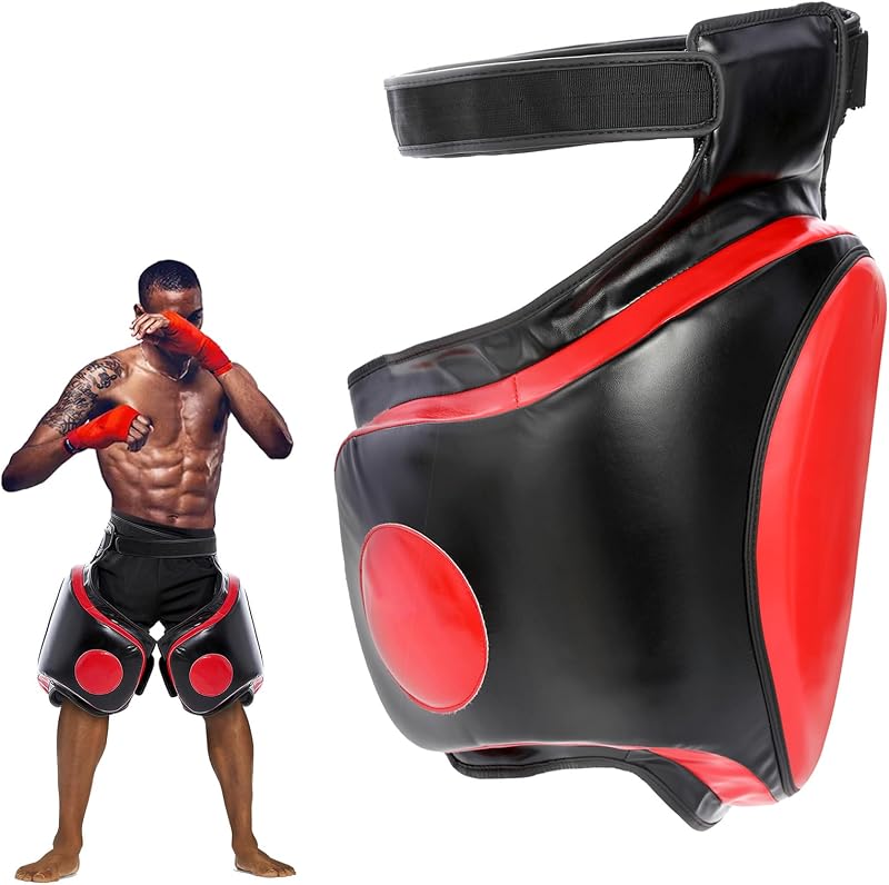 Kickboxing Thigh Pads， Muay Thai Boxing Leg Protector Guard | PU High Density Foam Shock Absorption Pads ，Adjustable Straps ， MMA, Punching, Taekwondo, Martial Arts Training Gear