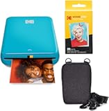 Step Instant Color Photo Printer with Bluetooth&sol;NFC&comma; Zink Technology & KODAK App for iOS & Android &lpar;Blue&rpar; Go Bundle&comma; 2x3