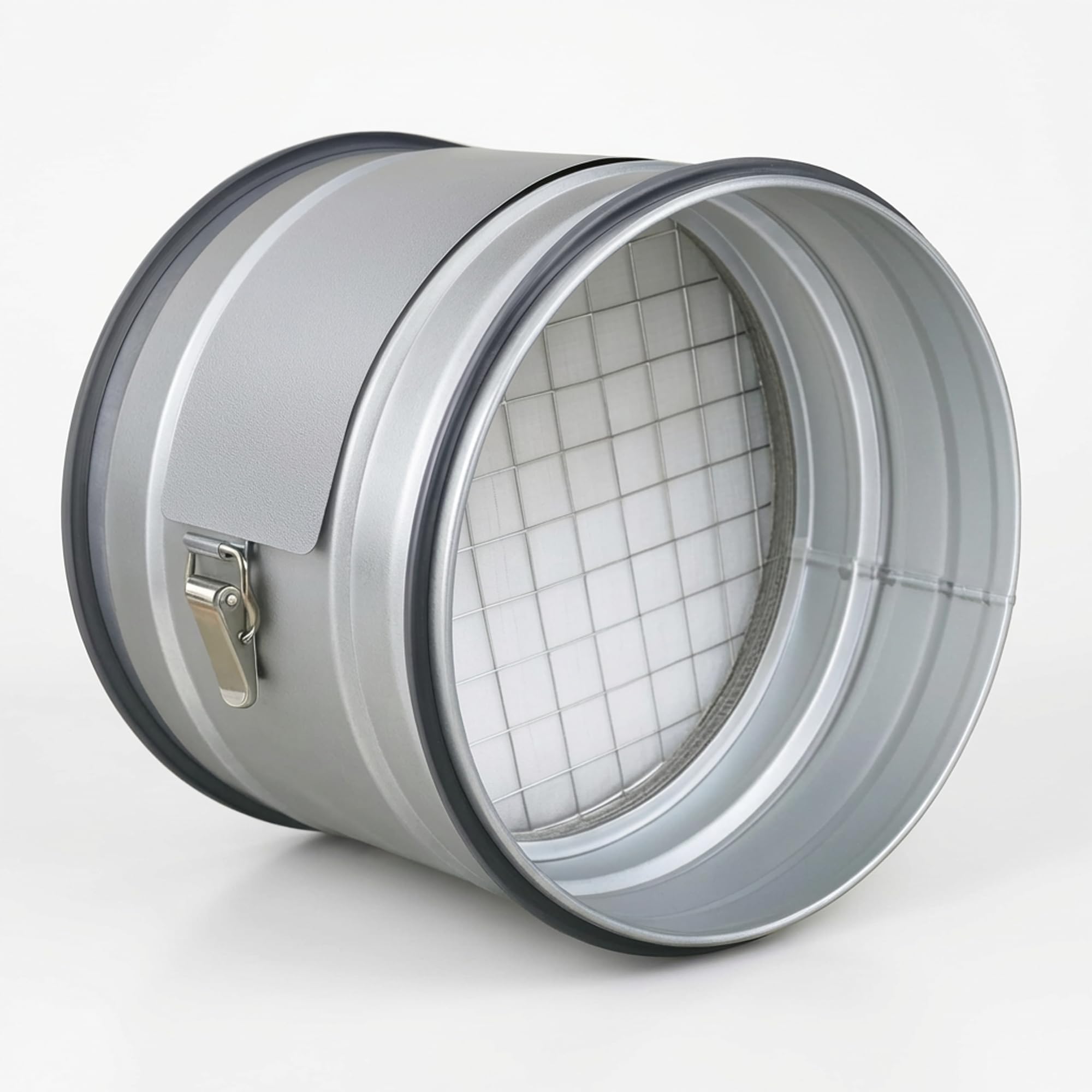 Easy Act Filtre à poussières grossières rond Ø 125 mm pour l'admission d'air, filtre tubulaire en acier galvanisé pour la filtration des grosses particules dans les systèmes de ventilation
