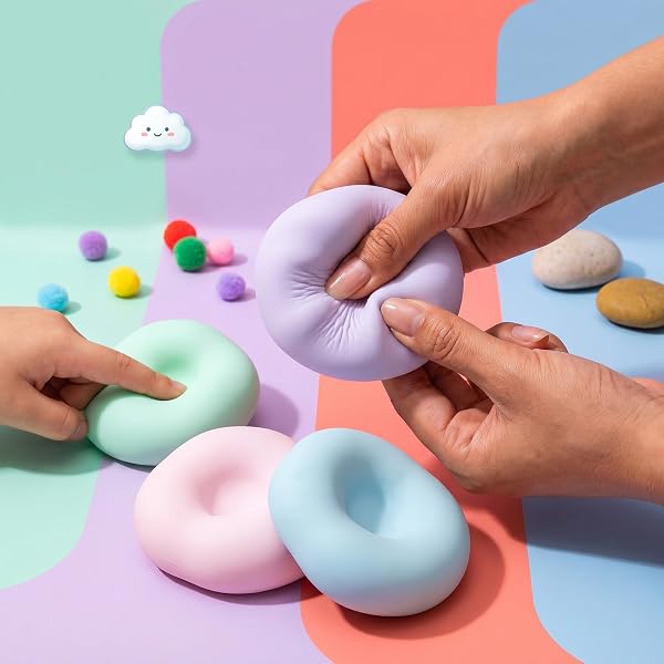 Stressball Erwachsene 4 Stück Traubenstress Squishy Stressbälle Kleines Perlen Quetschball Anti Stressabbau Spielzeug Bälle für Kneten, Drücken, Entspannen, Linderung von Angst - 5