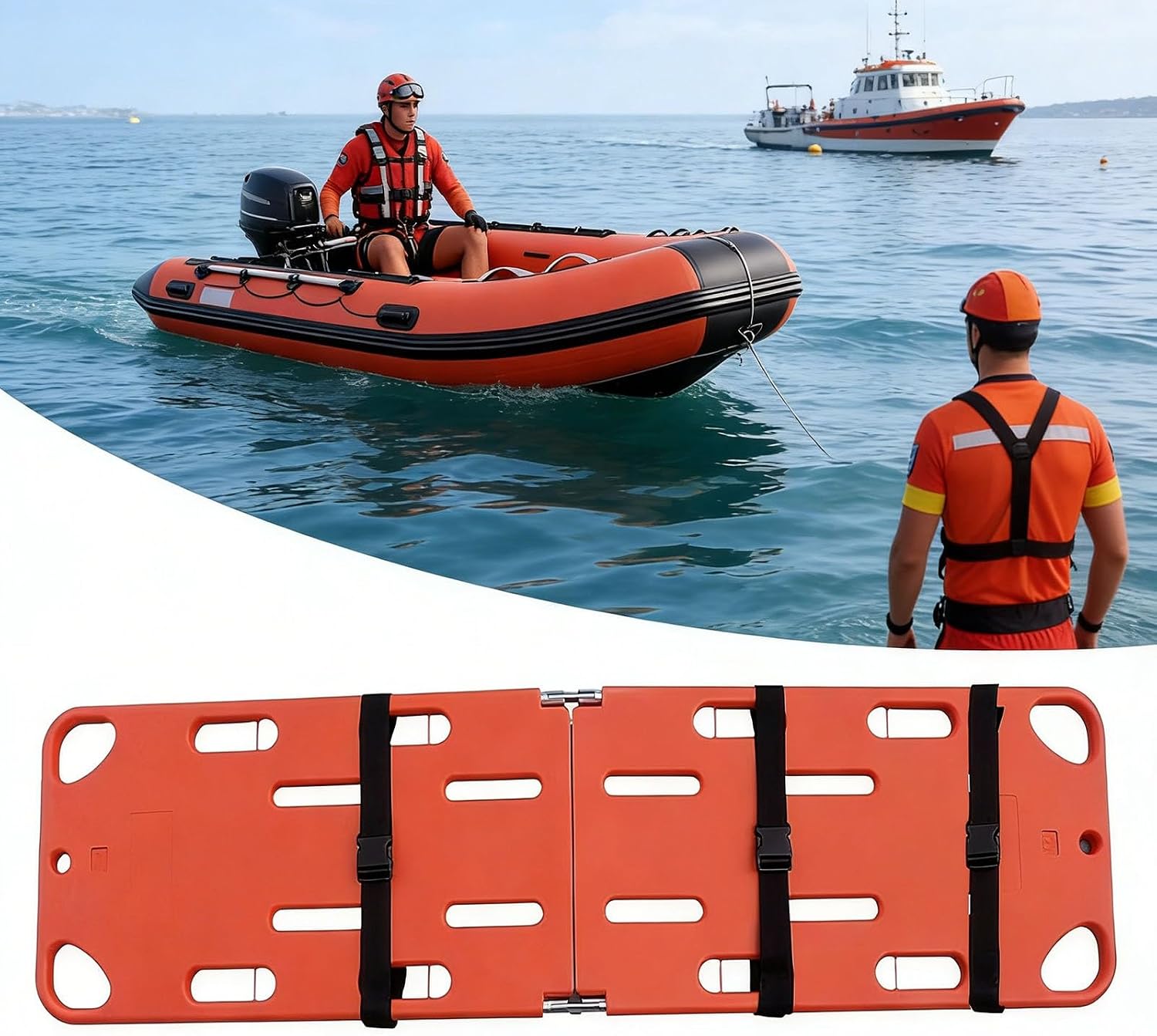 High Buoyancy Floating Stretcher - Foldable PE Life Board, Spine Backboard for Lifeguards & Water Emerncies, tial Pool Safe Equint