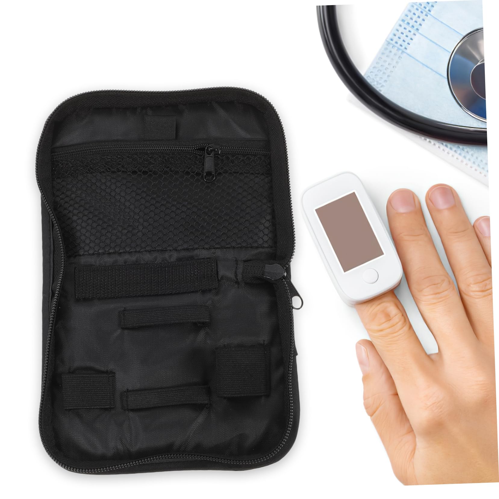 minkissy 20stücke Aufbewahrungstasche Für Blutzuckermessgerät Tragbare Oxford Tasche Schwarz Für Fingerstick-tests Für Unterwegs Und Reisen Mit Optimalem Schutz Vor Stößen Und