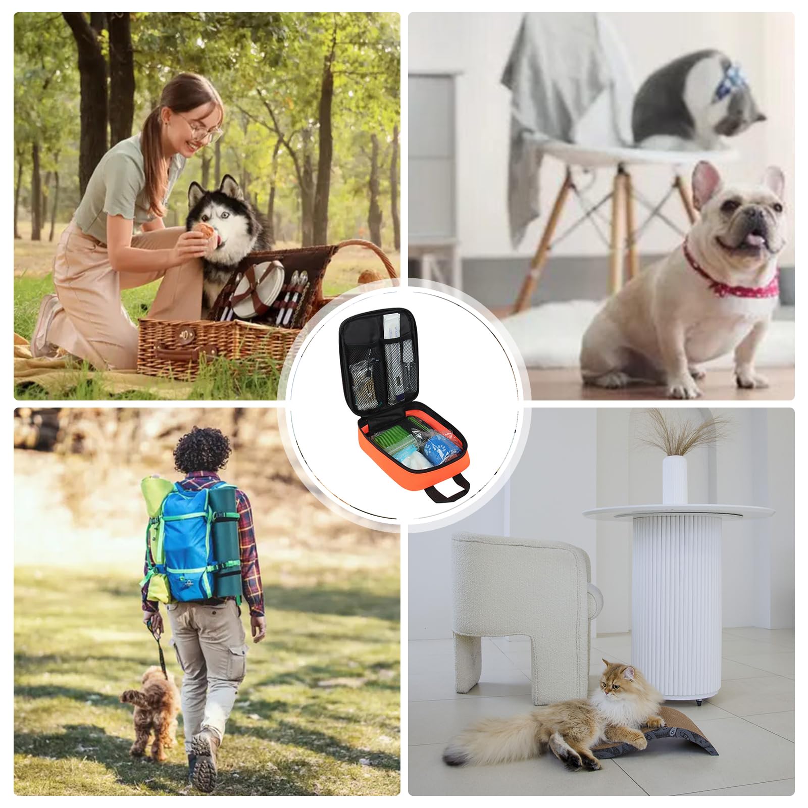 GOMETY Kit de primeros auxilios para perros y gatos, botiquín de viaje para perros, mascotas, botiquín de primeros auxilios, bolsa de emergencia para perros, ideal para el hogar, camping al aire libre