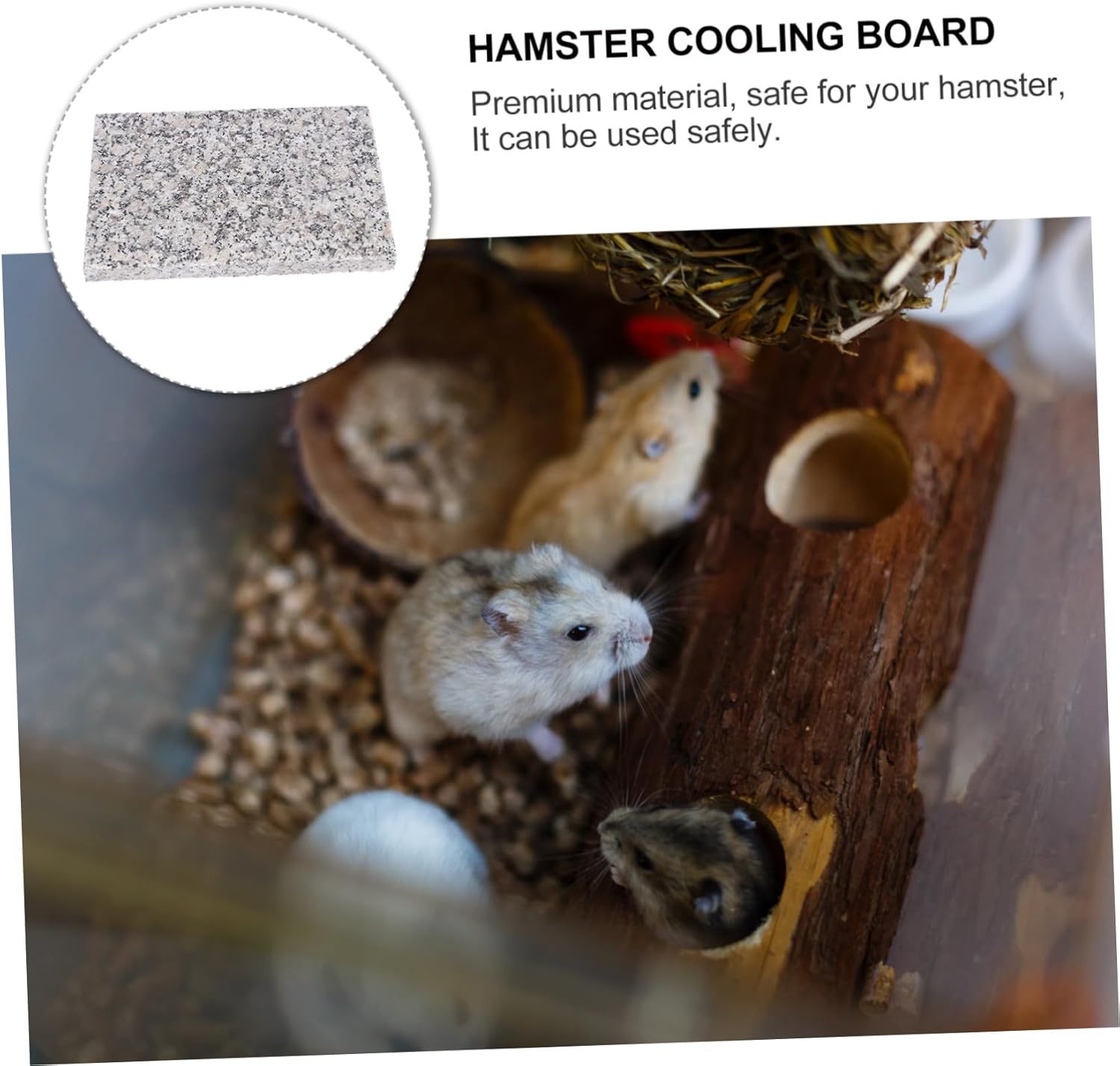 DECHOUS 1Pc Marble Hamster Cooling Board Summer Pet Cooling Board for Rabbits Guinea Pigs Animals Random Pattern Design Provides Comfort and Heat Dissipation