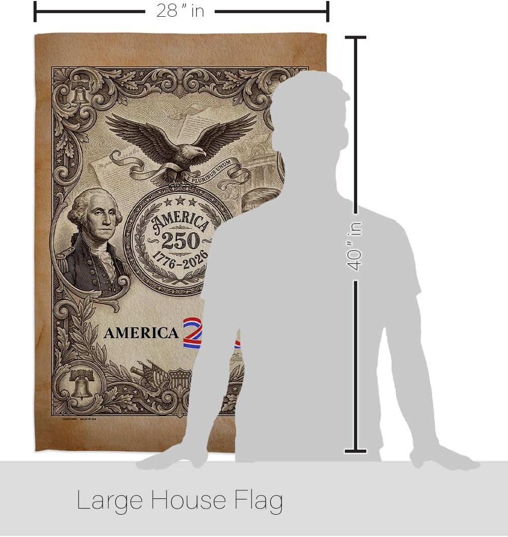 America 250 Flag Founders Tribute Independence Day Wall Tapestry House Banner Official Licensed Merchandise Canvas Prints Yard Sign Textile Woven Fabric Poster USA 250th Anniversary Decoration Gift