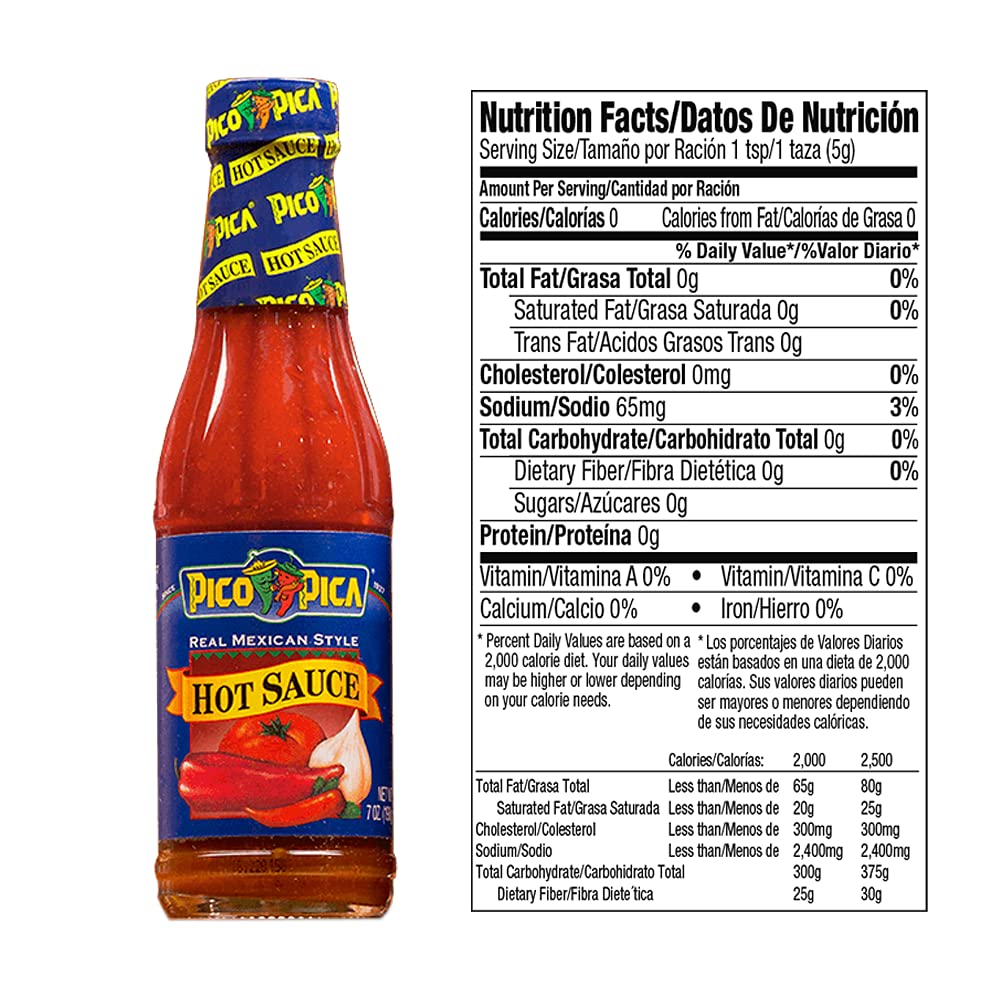 Pico Pica Hot Sauce 7oz (Pack of 3), Taco Sauce 7oz (Pack of 3) Bundled with Happylife174 Silicone Basting Brush