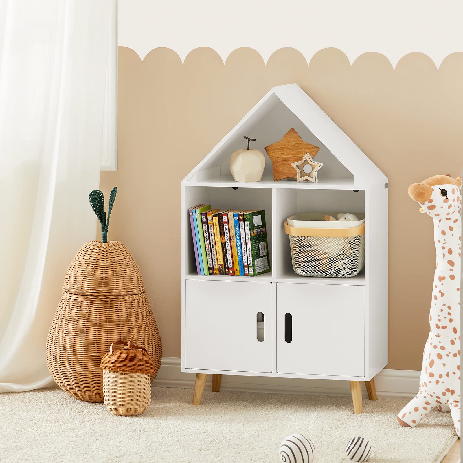 SoBuy Librería Infantil con Puertas Soporta hasta 70kg 60x30x103cm