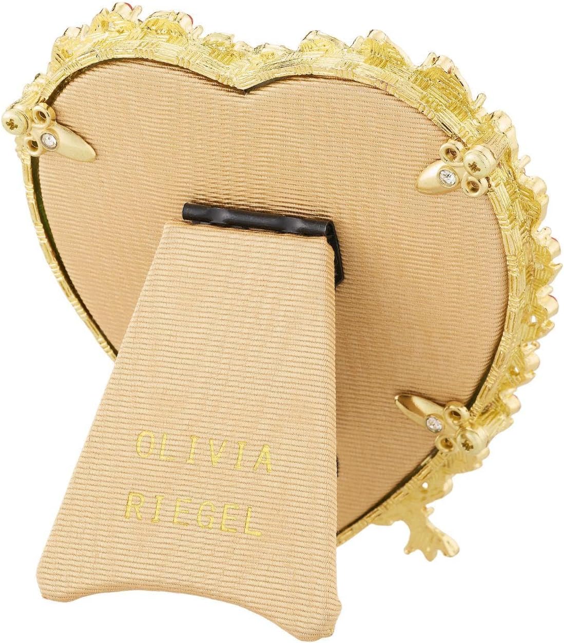 Gold Contessa Heart 3.5" Frame with Ruby Crystals & Red Pearls