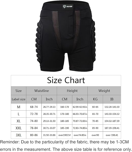 Gihioue Short rembourré 3D - Protection des hanches pour snowboard - Confortable et respirant - Avec protection des hanches et du coccyx - Pour snowboard, ski, patinage sur glace, skateboard - 2