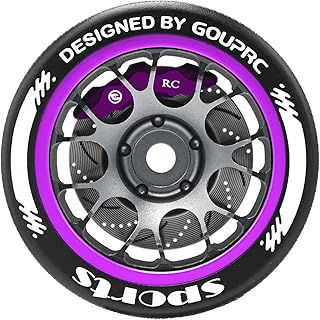GOUPRC Upgrade metal RC Hand Wheel Remote Control Steering Wheel with Brake Disc Brake Caliper for SANWA MT4/MT5/M12/M17 FLYSKY NB4 Series RC Remote Control (Purpleï¼‰