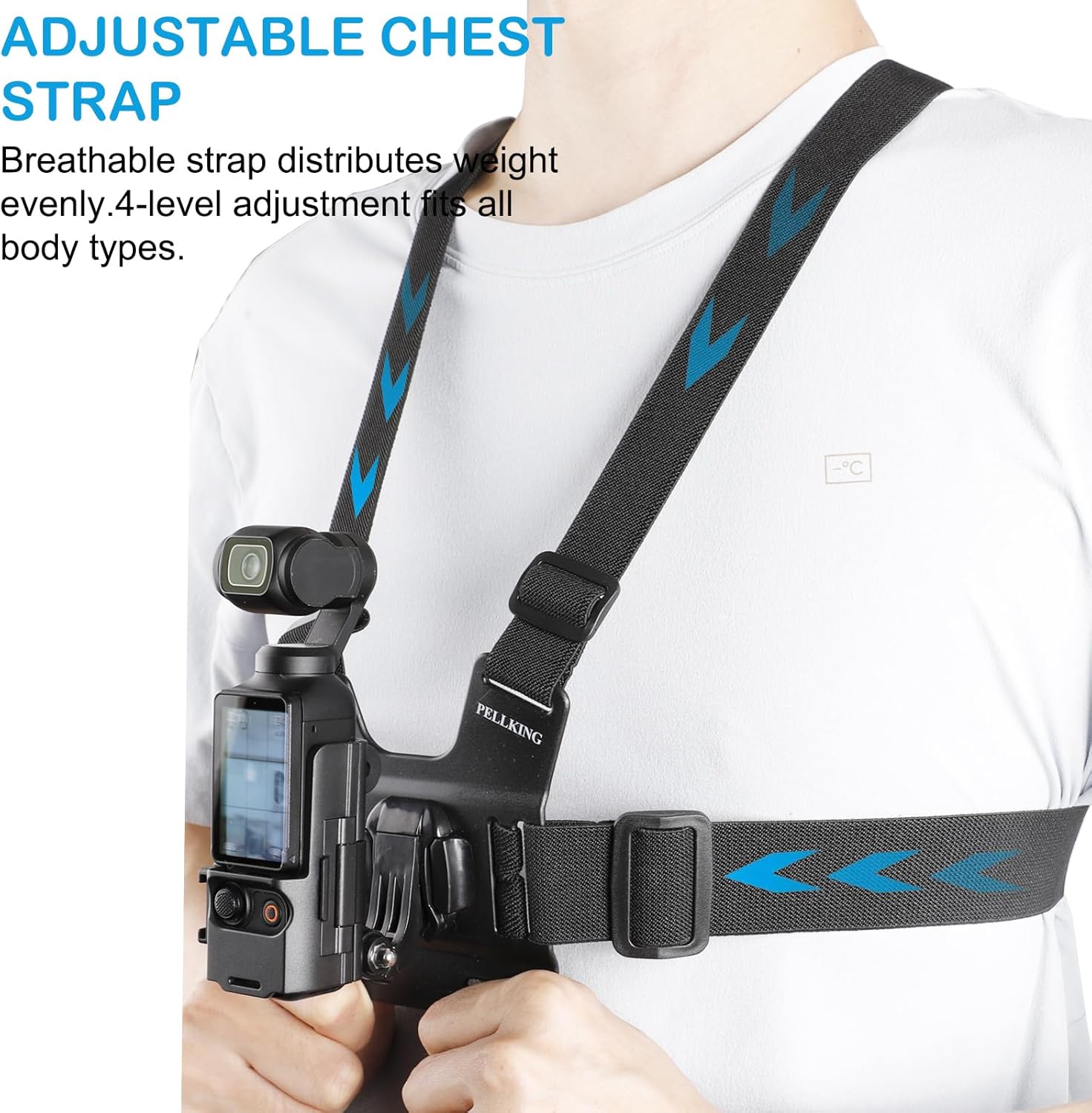 Accessories Kit for DJI Osmo Pocket 3, Quick Release 4 in 1 Chest Mount Head Strap Harness Backpack Strap Mount Wrist Strap, Wearable Border Frame +360° Rotating Adapter for Pocket 3 Camera Accessory
