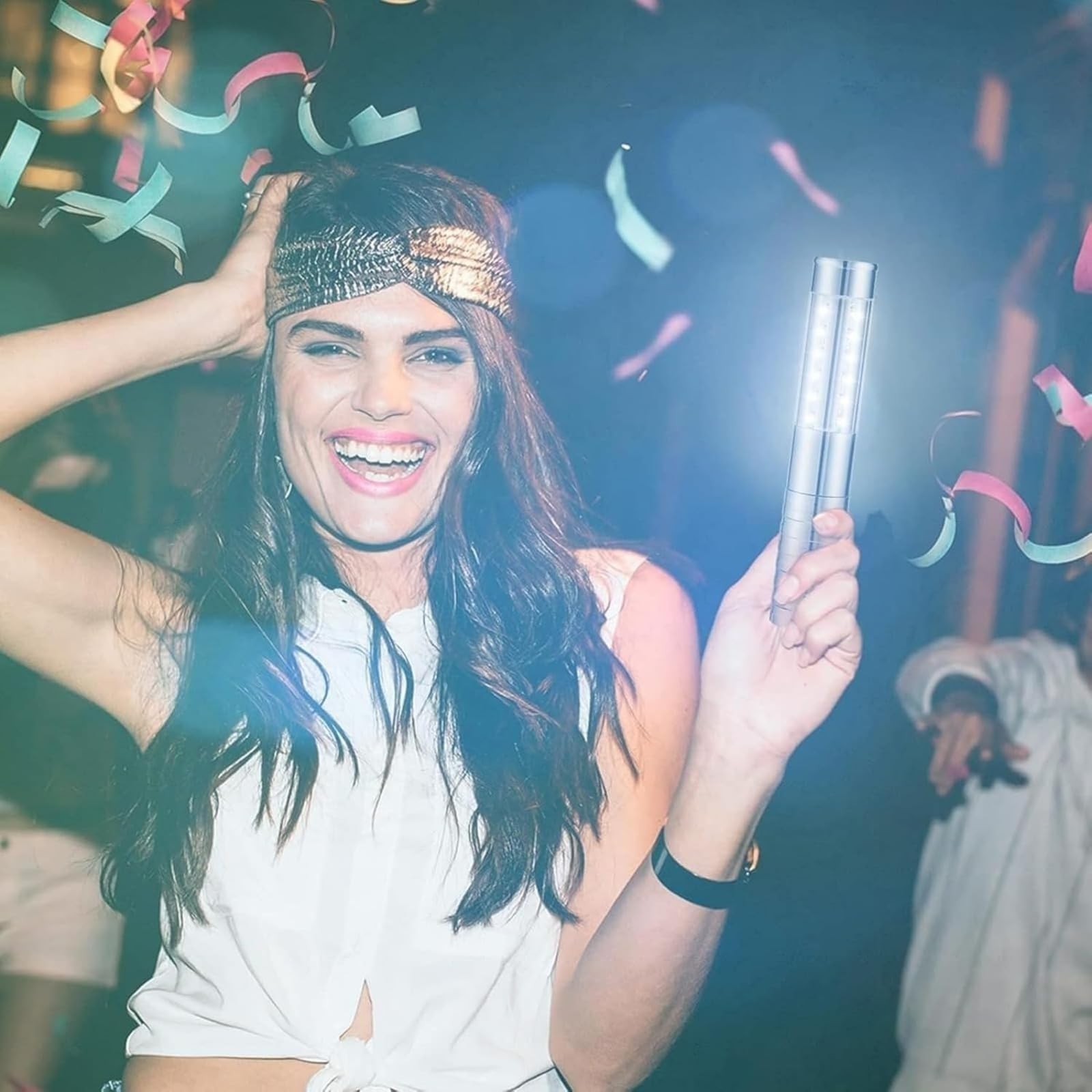 Nuovo modello - Set di 2 luci LED per bottiglia stick stroboscopico e luminosi ricaricabili per bottiglie di champagne, bar, club, feste, compleanni, matrimoni, eventi