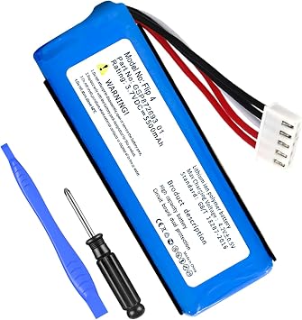 Battery for Flip 4, New Upgraded 5500mAh High Capacity Li-Polymer Battery Replacement Compatible with Flip 4, Flip 4 Special Edition Bluetooth Speaker, P/N GSP872693 01