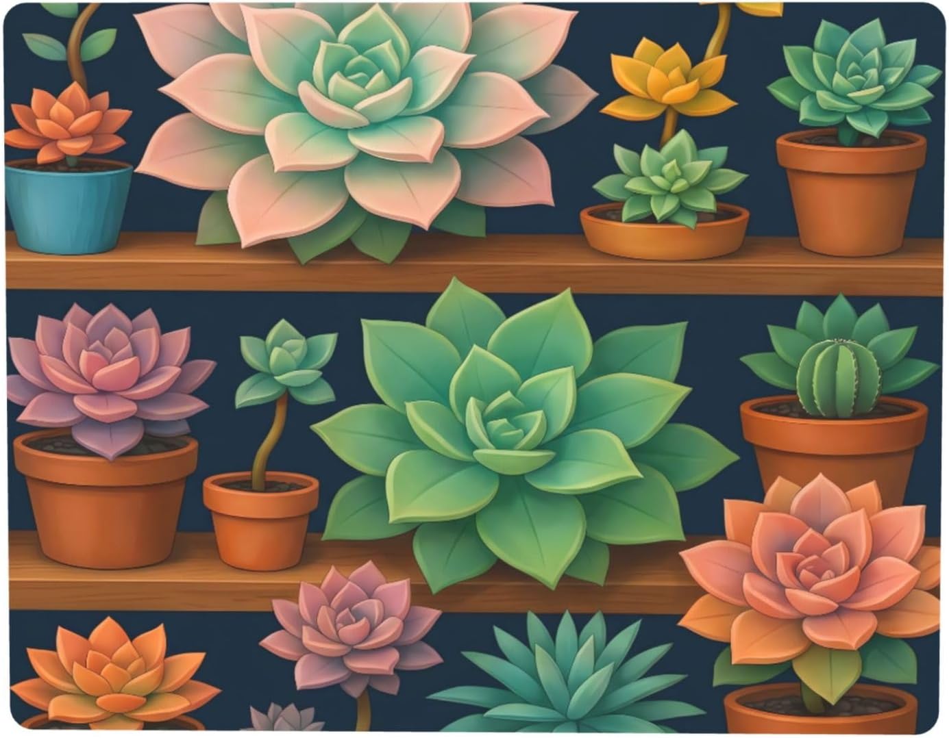 Rubber Mat for Microwave Top Cover Heat Resistant Multipurpose Mats 18"x14" Non Slip Kitchen Counter Protector Mat Fit Most Toaster Air Fryer Succulent Shelf Colorful Potted Plant