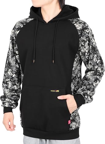 BOCOMAL FR Hoodies 12oz Cotton Fleece Pullover Camouflag Hooded Sweatshirts