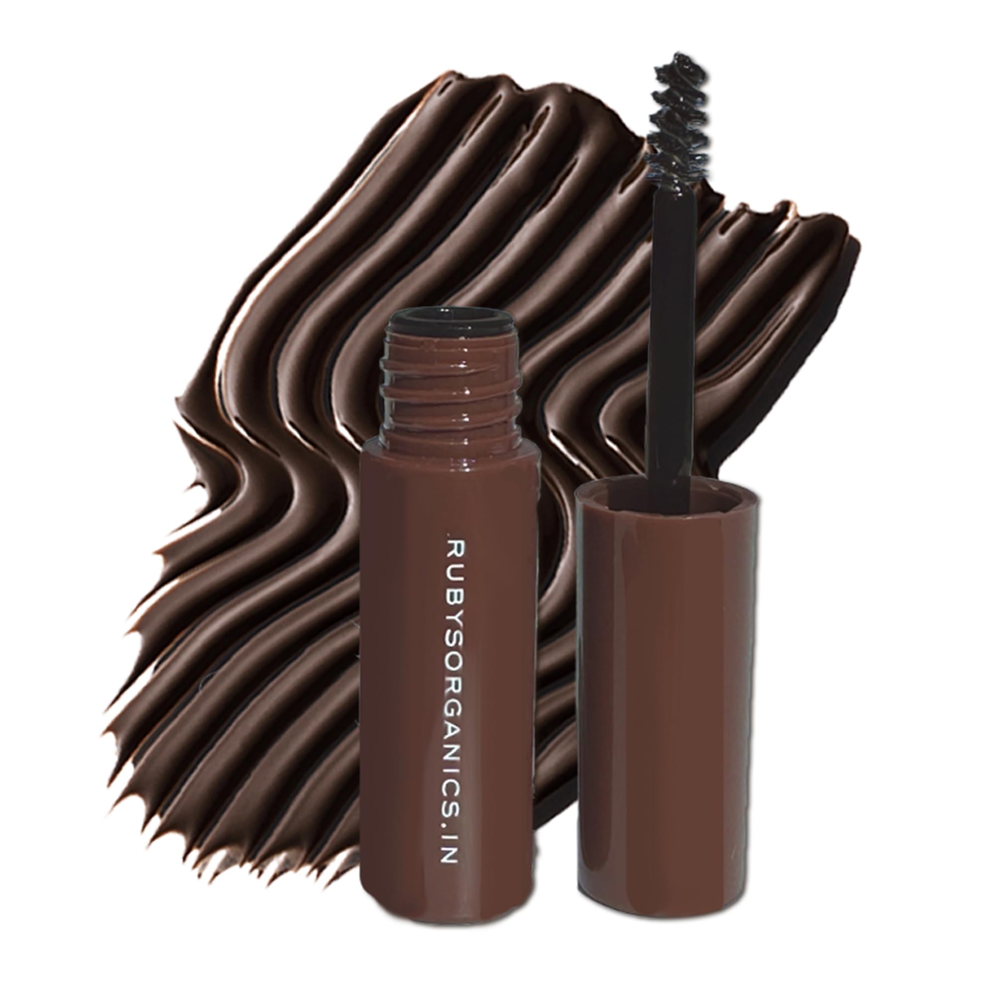 Ruby's Organics Dark Brown Tinted Eyebrow Gel with Castor Oil - Waterproof & Smudgeproof, Lifts, Shapes and Thickens Scanty Brows, Promotes Hair Growth, Natural & Non-Toxic Face Makeup for Women - 6ml