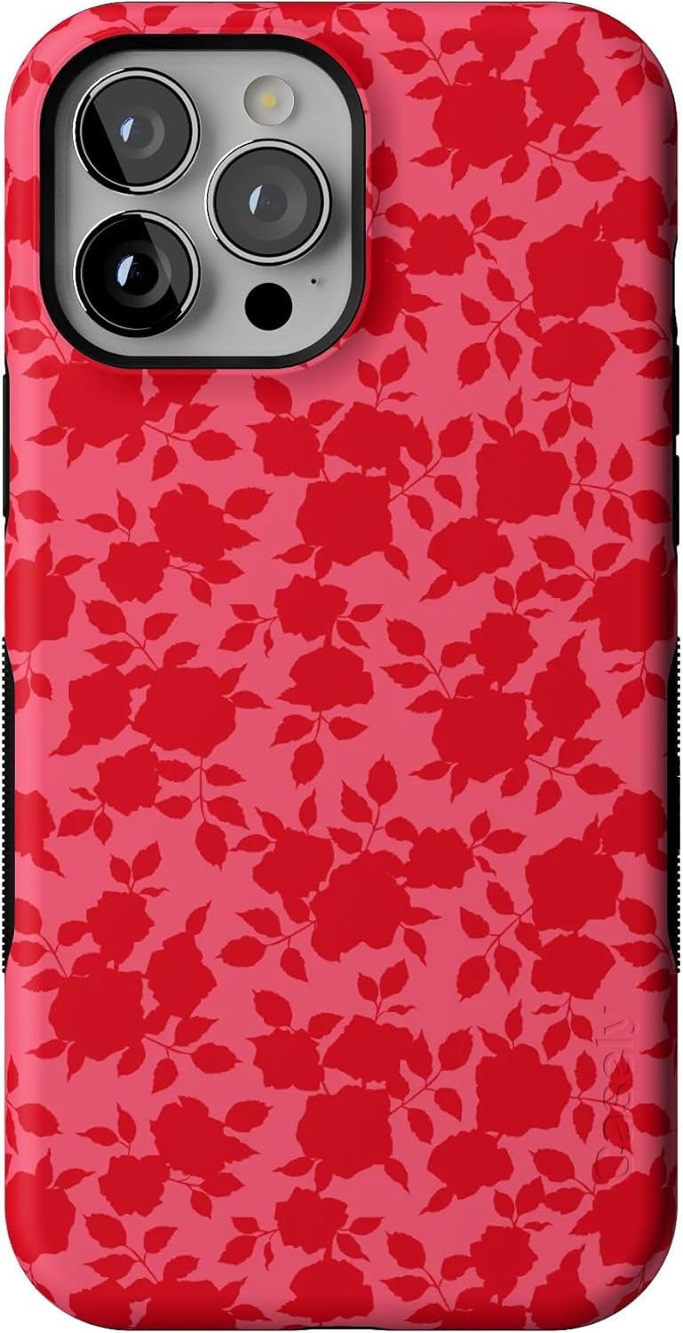 Casely iPhone 13 Pro Max Case | Rose Garden | Red Aesthetic | Bold Protective Design | Compatible with MagSafe