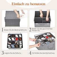 Lifewit cipőtartó doboz 8-16 pár cipőhöz, osztóval és fedéllel, tárolódoboz szekrénybe 6