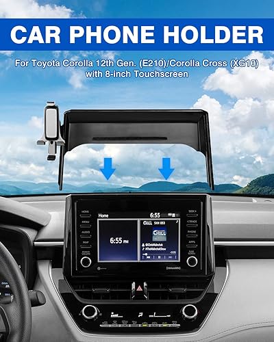 Vista 62 de Autorder Soporte de teléfono de automóvil para Toyota C-HR CHR 2019-2022, soporte de teléfono con organizador de tablero, pantalla de 8 pulgadas