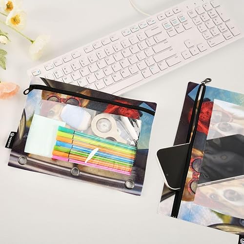 Miniatura 4 de Nander Corgi - Bolsillos para carpetas de perros, bolsa con cremallera de 7.1 x 9.8 pulgadas, gran capacidad, resistente al agua, bolsillo duradero