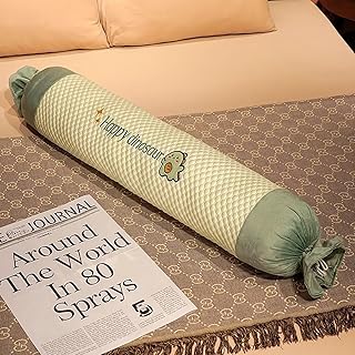 TESICA Long Bolster Pillow Body Pillow for Adults, Round Cervical Roll Cylinder Bolster Pillow with Removable Cover, Cartoon Round Cervical Roll Pillow, 35