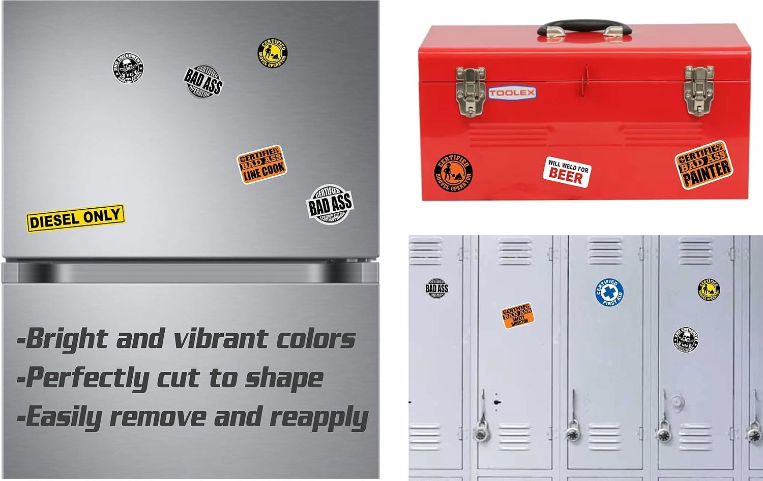 (x4) Fire Extinguisher | First Aid Kit on Board Magnet Fridge Magnets | Magnets | Labels
