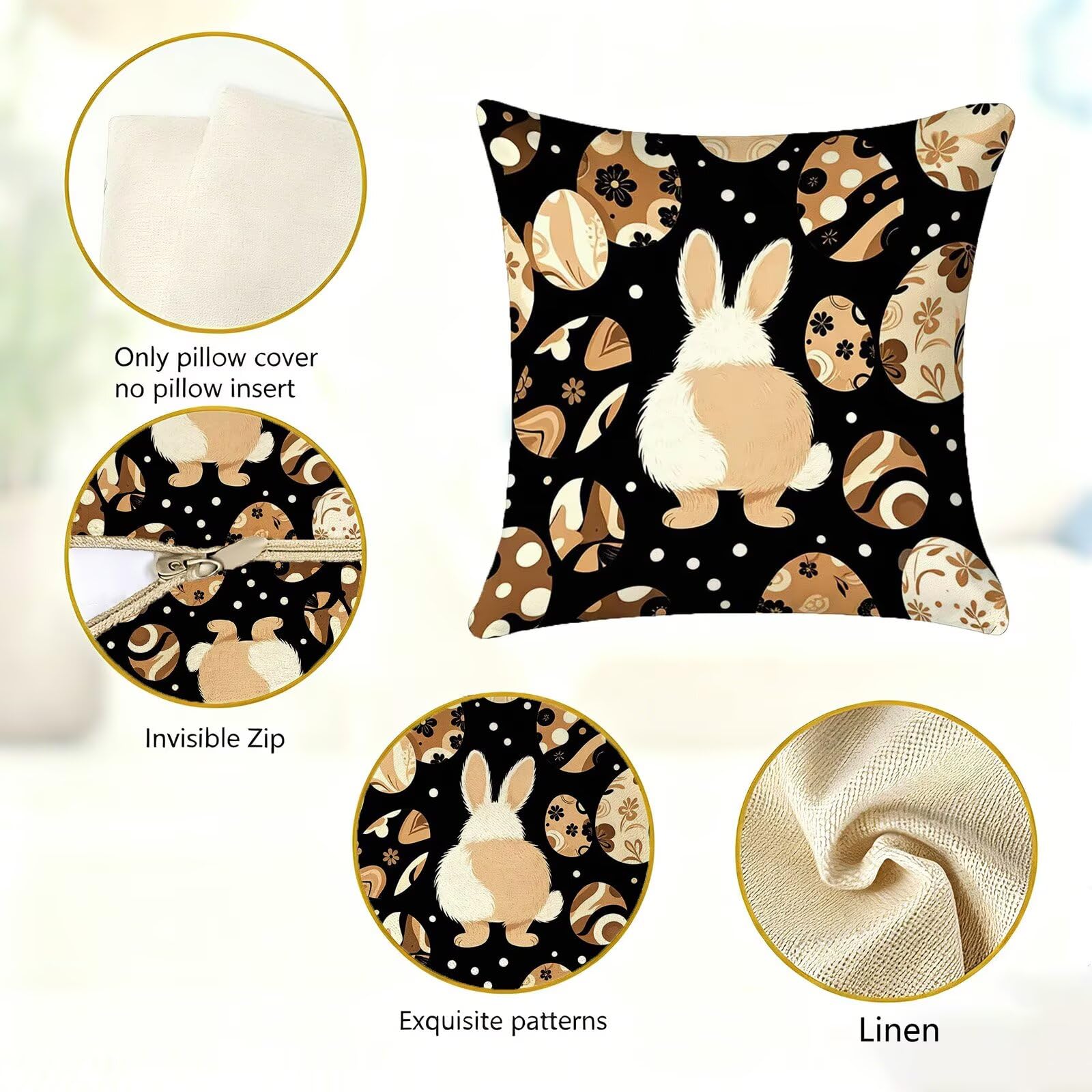 Beige Federe Cuscini Divano 60x60cm, Cuscini da Esterno Set de 4, Cod-96 | Lin Copricuscini Decorativi Letto Arredo, per Letto, Soggiorno, Giardino, Esterno, Casa Decorazione Set di 4 Animale