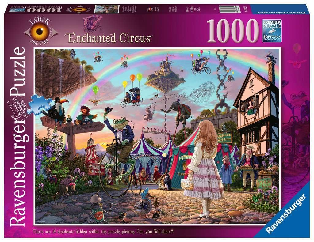Look & Find: Enchanted Circus - 1000 Piece Jigsaw Puzzle | Unique, Softclick Fitting | Vibrant, Glare-Free Imagery | Crafted from FSC-Certified Wood | Ideal for Ages 14+