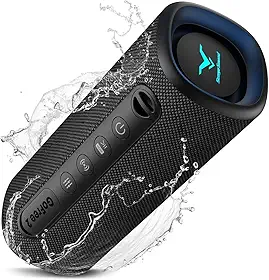 Caixa de Som Bluetooth Portátil GoFree2, Caixinha de Som Potente de 40W Máx com Graves Profundos, IP67 à Prova D'Água, 12H Bateria, Conexão USB e Bluetooth 6.0, Luzes LED para Praia, Piscina e Outdoor