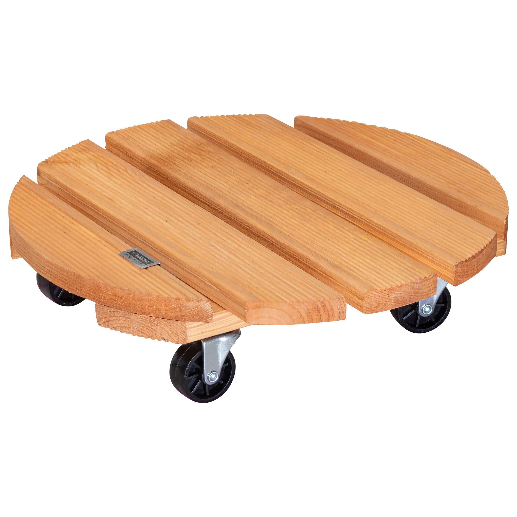 WAGNER Support à roulettes pour Pot de Fleur Toscana Ø 38 x 10,5 cm I intérieur + extérieur I Roule Pot en Bois Massif certifié FSC®, Terracota I Capacité de Charge 150 kg I Made in EU - 20016301